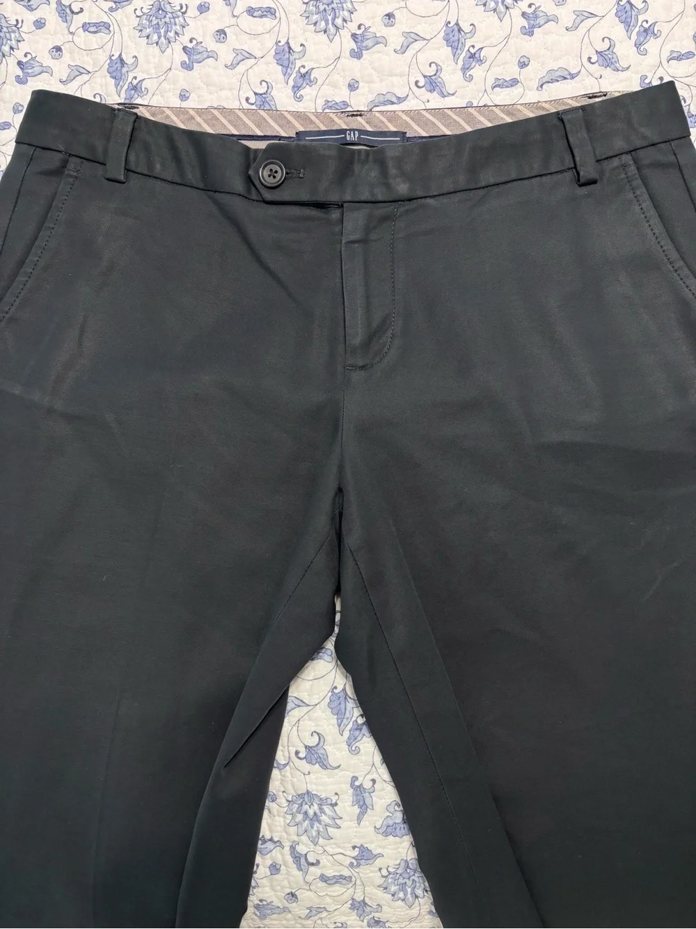 Gap women’s size 10 L Black cotton stretch wide led dress pants trouser pockets - Picture 4 of 9